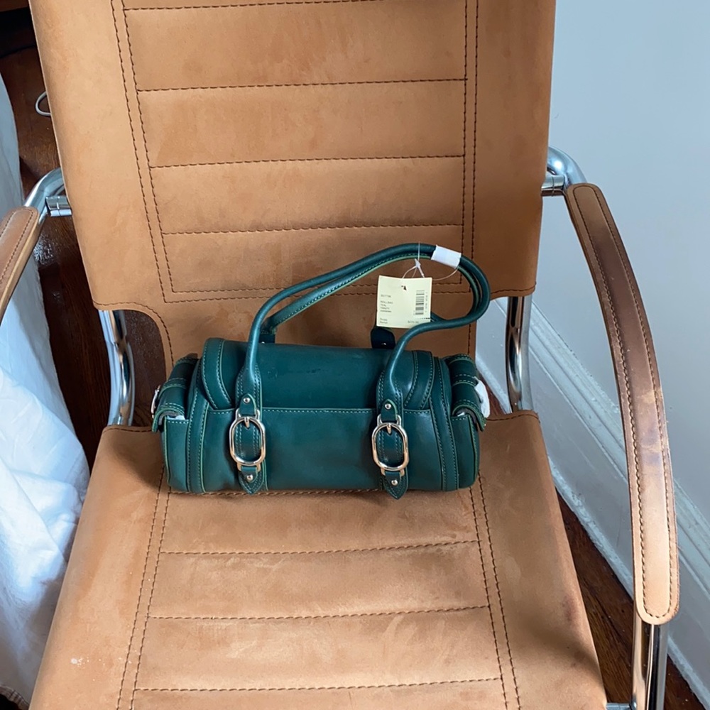 NEW w/tags Cole Haan vintage leather Teal Trinity Roll Bag